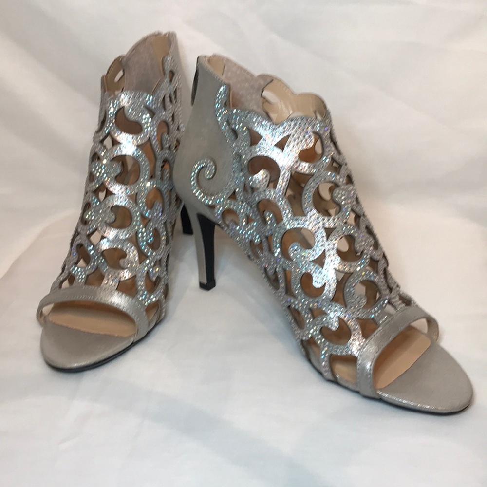 Silver and Rhinestone Shoes